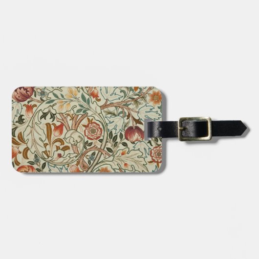 William Morris Acanthus Borduurwerk Bloemen Patroo Bagagelabel (Voorkant horizontaal)