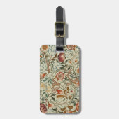 William Morris Acanthus Borduurwerk Bloemen Patroo Bagagelabel (Voorkant verticaal)