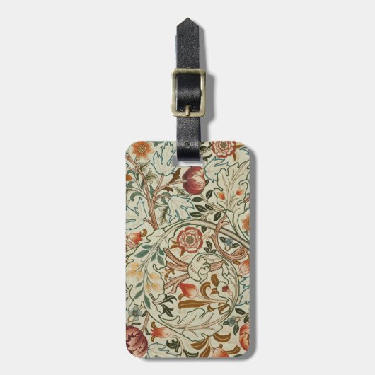 William Morris Acanthus Borduurwerk Bloemen Patroo Bagagelabel (Voorkant verticaal)