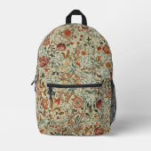 William Morris Acanthus Borduurwerk Bloemen Patroo Bedrukte Rugzak (Voorkant)