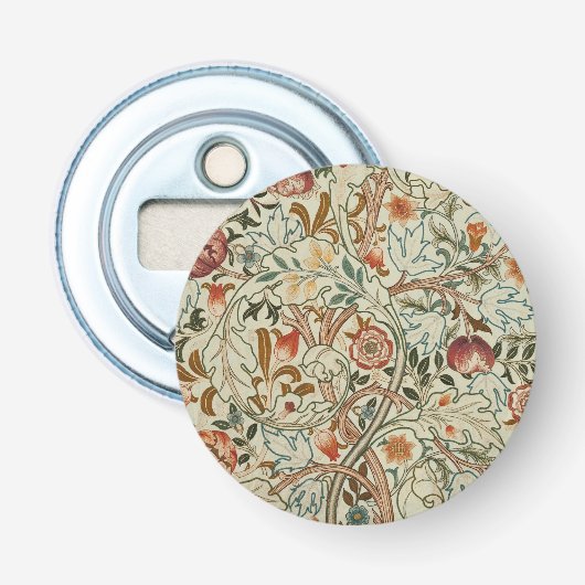 William Morris Acanthus Borduurwerk Bloemen Patroo Button Flesopener (Voorkant)