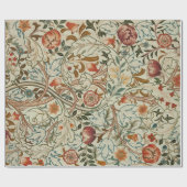 William Morris Acanthus Borduurwerk Bloemen Patroo Cadeaupapier (Vlak)