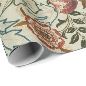 William Morris Acanthus Borduurwerk Bloemen Patroo Cadeaupapier (Rol Hoek)