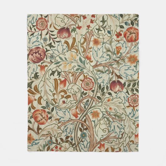 William Morris Acanthus Borduurwerk Bloemen Patroo Fleece Deken (Voorkant)