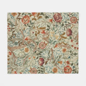 William Morris Acanthus Borduurwerk Bloemen Patroo Fleece Deken (Voorkant (Horizontaal))
