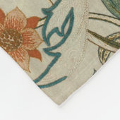 William Morris Acanthus Borduurwerk Bloemen Patroo Fleece Deken (Hoek)