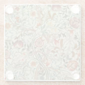 William Morris Acanthus Borduurwerk Bloemen Patroo Glazen Onderzetter (Achterkant)