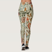 William Morris Acanthus Borduurwerk Bloemen Patroo Leggings (Achterkant)