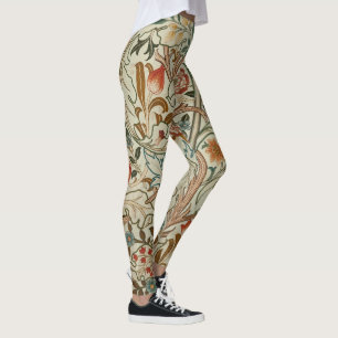 William Morris Acanthus Borduurwerk Bloemen Patroo Leggings