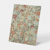 William Morris Acanthus Borduurwerk Bloemen Patroo Reclamebord Met Voetstuk (Voorkant)