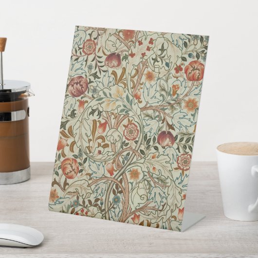 William Morris Acanthus Borduurwerk Bloemen Patroo Reclamebord Met Voetstuk (Insitu)