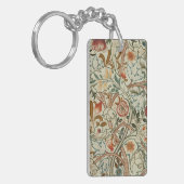 William Morris Acanthus Borduurwerk Bloemen Patroo Sleutelhanger (Voorkant Links)