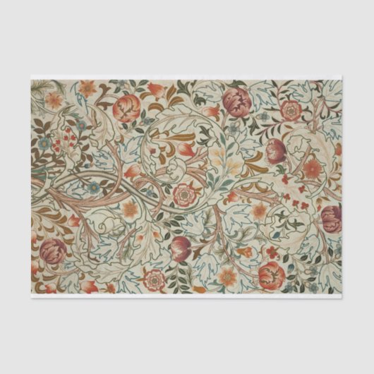 William Morris Acanthus Borduurwerk Bloemen Patroo Tissuepapier (Voorkant)