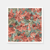 William Morris Acanthus Botanical Red Green Servet (Voorkant)