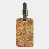 William Morris Acanthus Brown Autumn Leaves Bagagelabel (Voorkant verticaal)