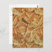 William Morris Acanthus Brown Autumn Leaves Briefkaart (Voorkant / Achterkant)