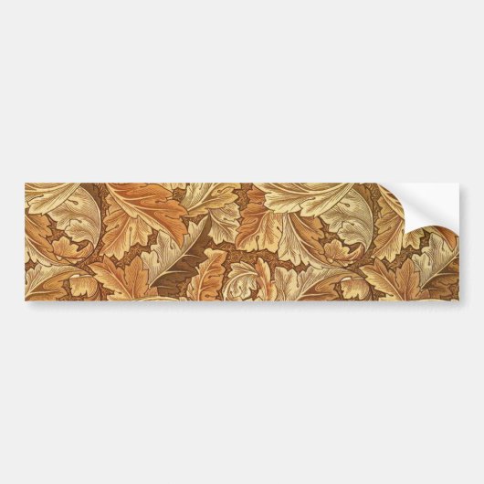 William Morris Acanthus Brown Autumn Leaves Bumpersticker (Voorkant)