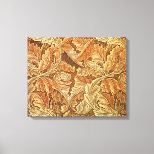 William Morris Acanthus Brown Autumn Leaves Canvas Afdruk