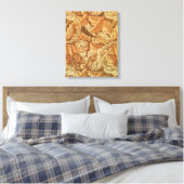 William Morris Acanthus Brown Autumn Leaves Canvas Afdruk (Insitu (Slaapkamer))