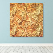 William Morris Acanthus Brown Autumn Leaves Canvas Afdruk (Insitu (Houten vloer))