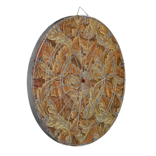 William Morris Acanthus Brown Autumn Leaves Dartbord (Voorkant Links)