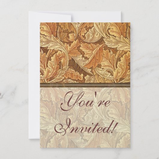 William Morris Acanthus Brown Autumn Leaves Kaart (Voorkant)