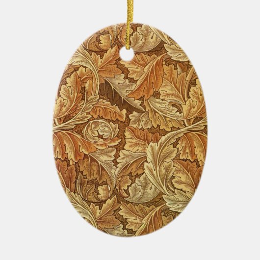 William Morris Acanthus Brown Autumn Leaves Keramisch Ornament (Voorkant)