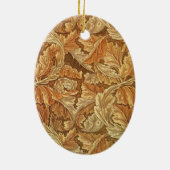 William Morris Acanthus Brown Autumn Leaves Keramisch Ornament (Achterkant)