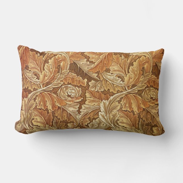 William Morris Acanthus Brown Autumn Leaves Kussen (Voorkant)