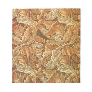 William Morris Acanthus Brown Autumn Leaves Notitieblok
