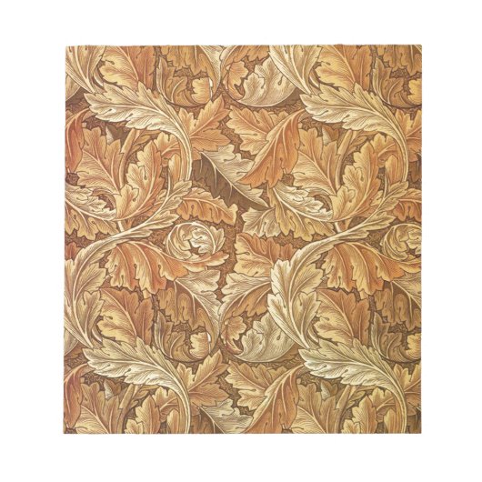 William Morris Acanthus Brown Autumn Leaves Notitieblok (Voorkant)