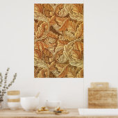 William Morris Acanthus Brown Autumn Leaves Poster (Keuken)
