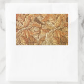 William Morris Acanthus Brown Autumn Leaves Rechthoekige Sticker (Tas)