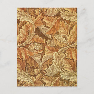 William Morris Acanthus Bruin Herfstbladeren Briefkaart