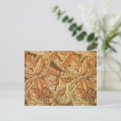 William Morris Acanthus Bruin Herfstbladeren Briefkaart (Staand voorkant)
