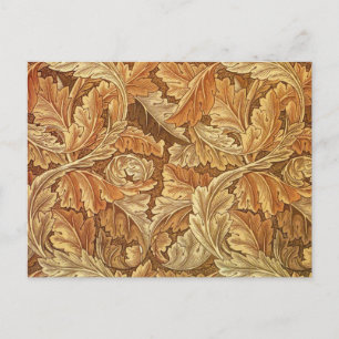 William Morris Acanthus Bruin Herfstbladeren Briefkaart