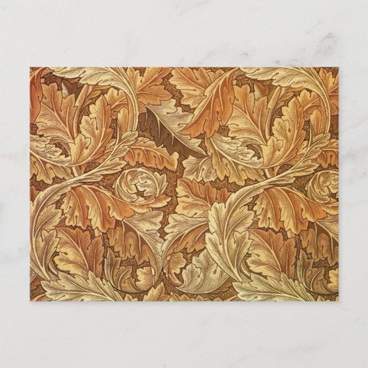 William Morris Acanthus Bruin Herfstbladeren Briefkaart (Voorkant)
