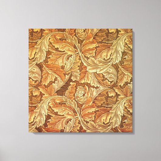William Morris Acanthus Bruin Herfstbladeren Canvas Afdruk (Voorkant)