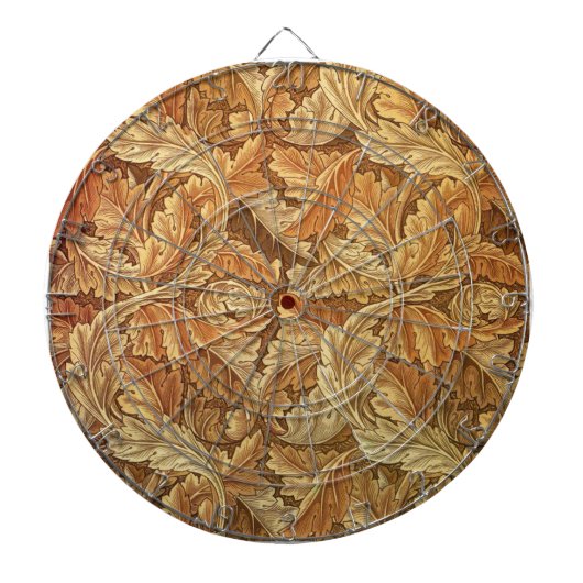 William Morris Acanthus Bruin Herfstbladeren Dartbord (Voorkant)