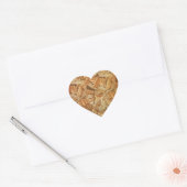 William Morris Acanthus Bruin Herfstbladeren Hart Sticker (Envelop)