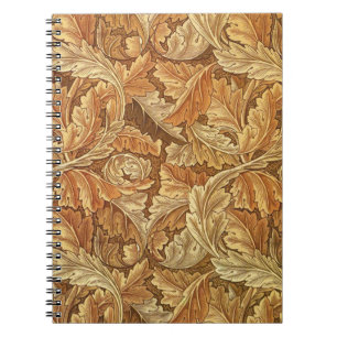 William Morris Acanthus Bruin Herfstbladeren Notitieboek