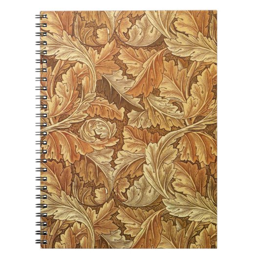 William Morris Acanthus Bruin Herfstbladeren Notitieboek (Voorkant)