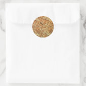 William Morris Acanthus Bruin Herfstbladeren Ronde Sticker (Tas)