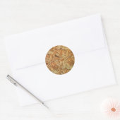 William Morris Acanthus Bruin Herfstbladeren Ronde Sticker (Envelop)