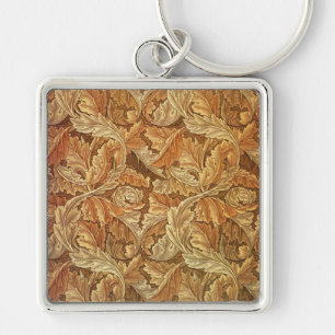 William Morris Acanthus Bruin Herfstbladeren Sleutelhanger
