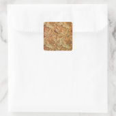 William Morris Acanthus Bruin Herfstbladeren Vierkante Sticker (Tas)