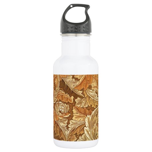 William Morris Acanthus Bruin Herfstbladeren Waterfles (Voorkant)
