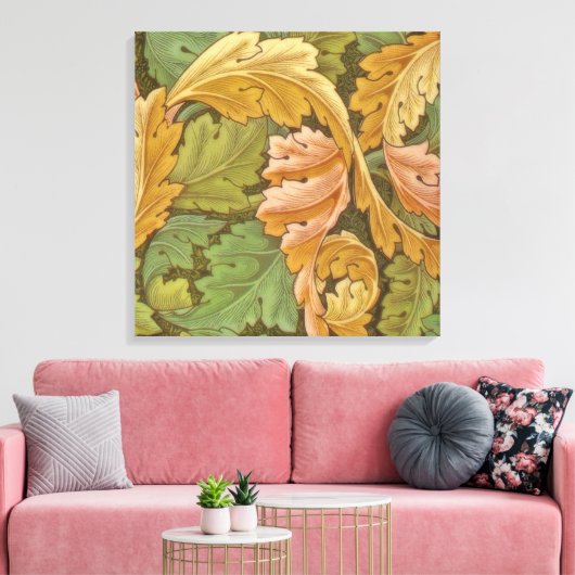 William Morris Acanthus  Floral Canvas Afdruk (Insitu (Woonkamer))