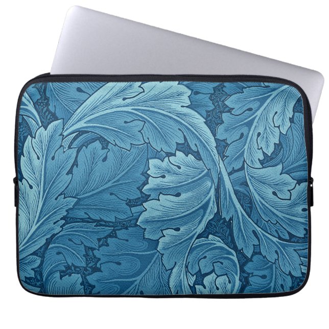 William Morris Acanthus in Blue Laptop Sleeve (Voorkant)