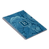 William Morris Acanthus in Blue met Monogram Notitieboek (Rechterzijde)
